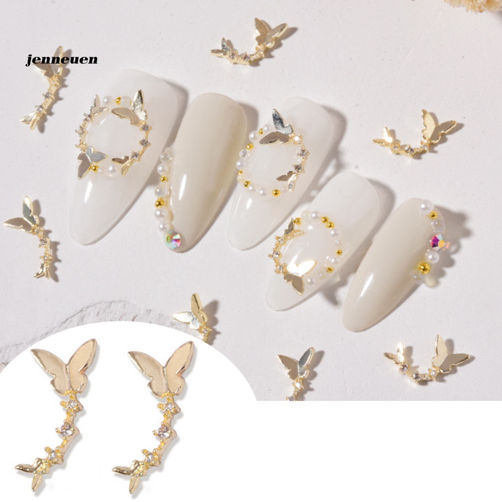 Set 2 Hộp Phụ Kiện Trang Trí Móng Tay Hình Bướm Lấp Lánh DIY