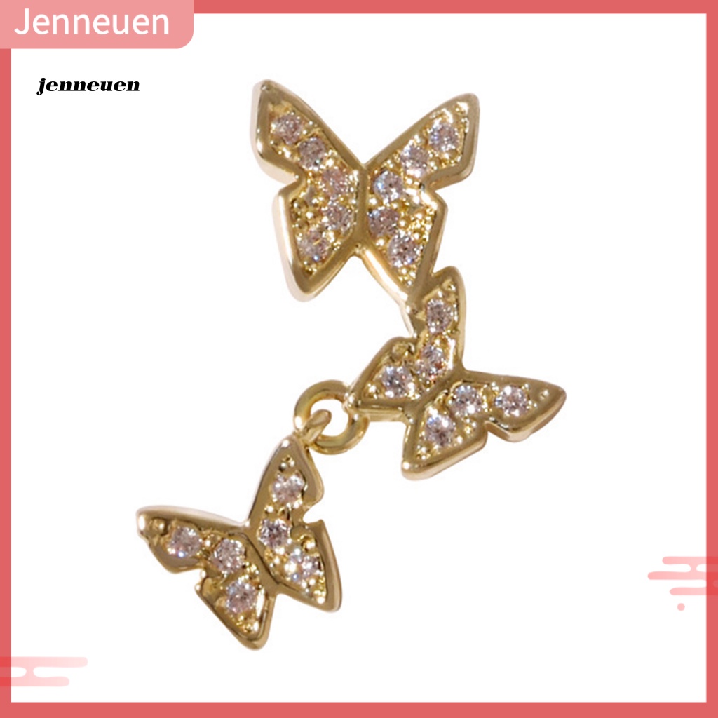 Hộp Phụ Kiện Trang Trí Móng Hình Bướm Màu Sắc Vàng / Bạc Thời Trang Dành Cho Nữ