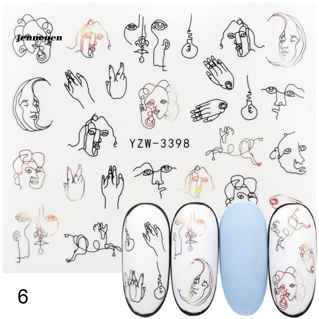 Miếng Dán Trang Trí Móng Tay Họa Tiết Hình Học Quyến Rũ Dành Cho Nữ