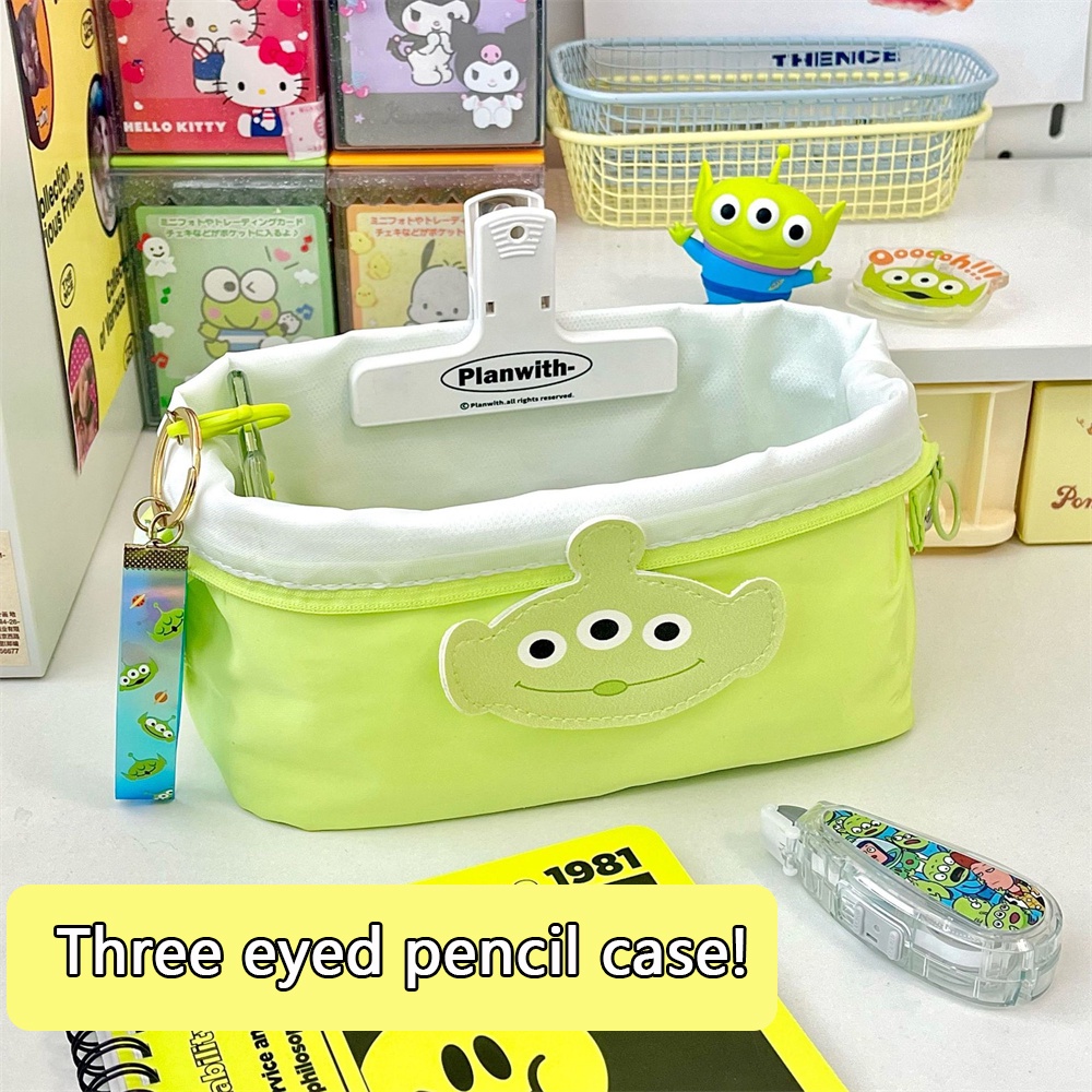 Túi Bút Chì Ba Mắt Vải Dệt Túi Đựng Bút Dung Tích Lớn Dùng Cho Học Sinh Đựng Văn Phòng Phẩm Có Hộp Đựng Bút Kẹp Nam Châm | Cici01