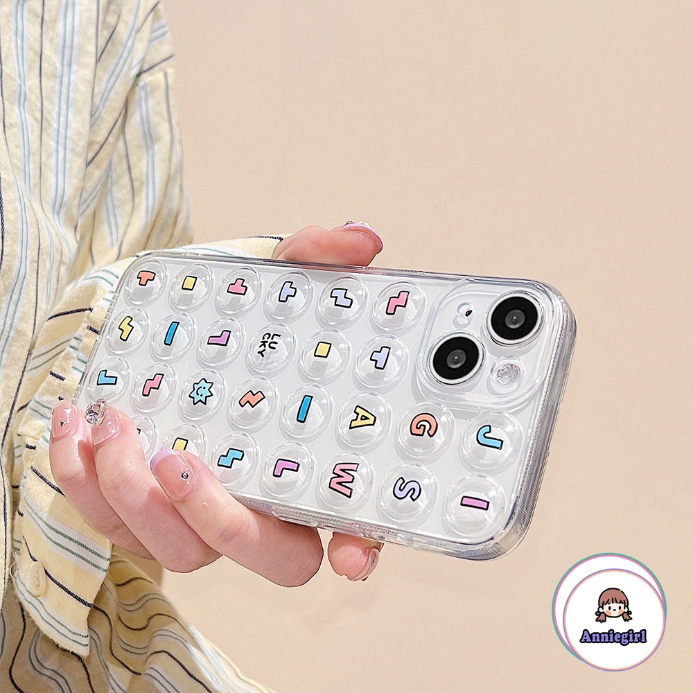 Ốp Điện Thoại Mềm Trong Suốt Chống Sốc In Chữ 3D Dễ Thương Cho IPhone 11 12 13 14 Pro Max X XR XS 7 8 Plus