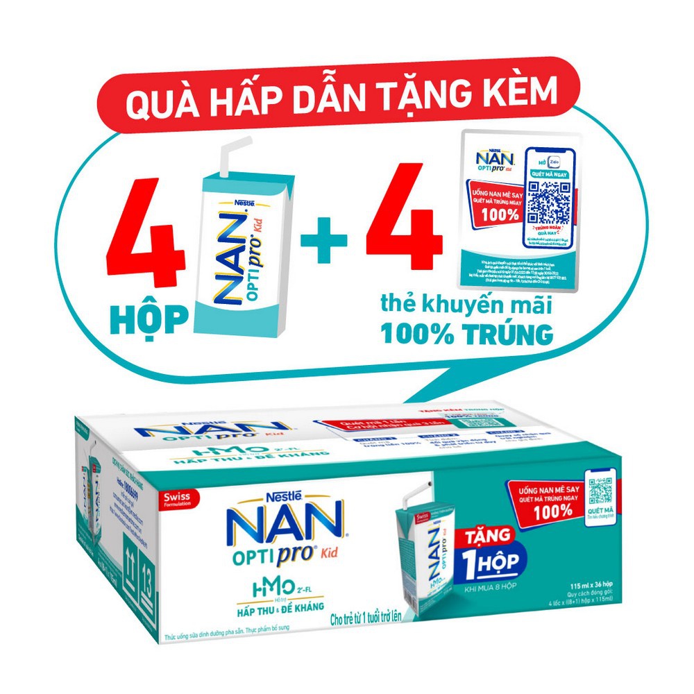 Thực phẩm bổ sung Nestlé NAN OPTIPRO Kid 115ml (8+1)