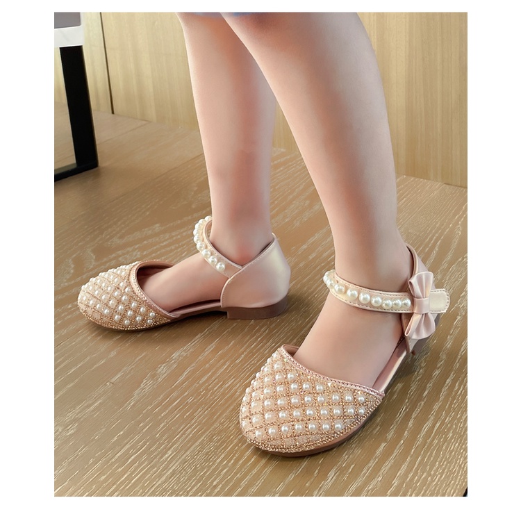 Giày Búp Bê Công Chúa Cho Bé Gái sz 21-36 Quai Nơ Dán,Đính Ngọc Phong Cách Hàn Quốc