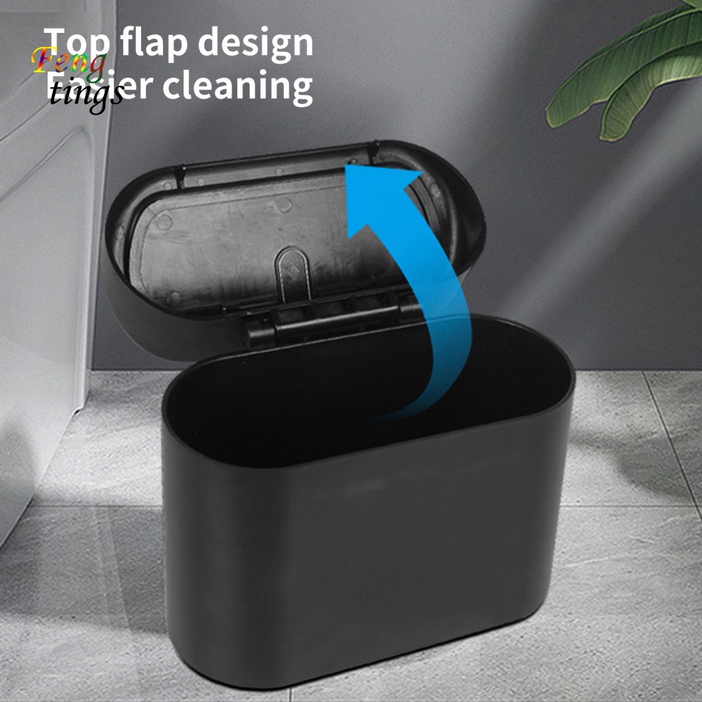 Thùng Rác Nắp Lật Màu Đen Dạng Kẹp Tháo Rời Được Đa Năng Dành Cho Xe Hơi