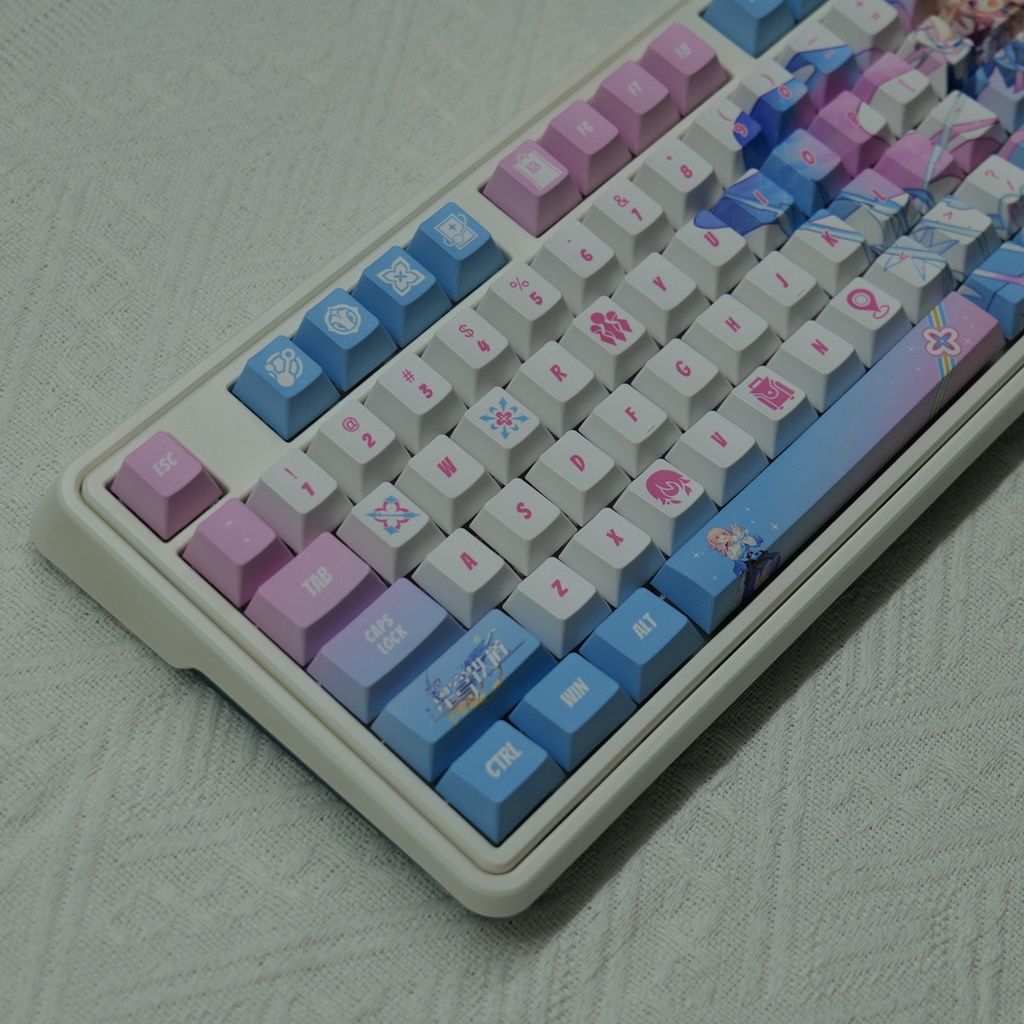 March 7th Keycaps Cherry Profile Honkai Star Rail Anime PBT Dye Sub Bàn Phím Cơ Keycap