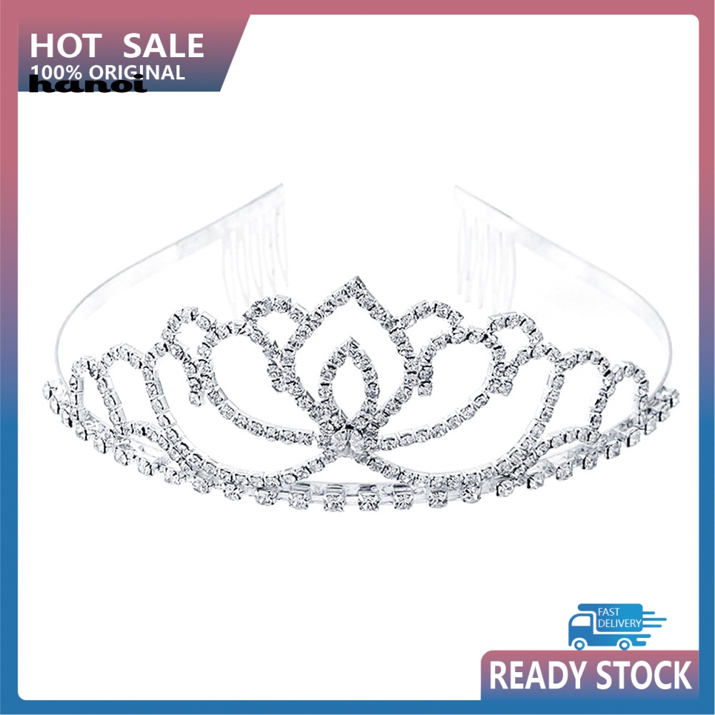 Vương Miện Cài Tóc Đính Đá Nhân Tạo Lấp Lánh Thời Trang