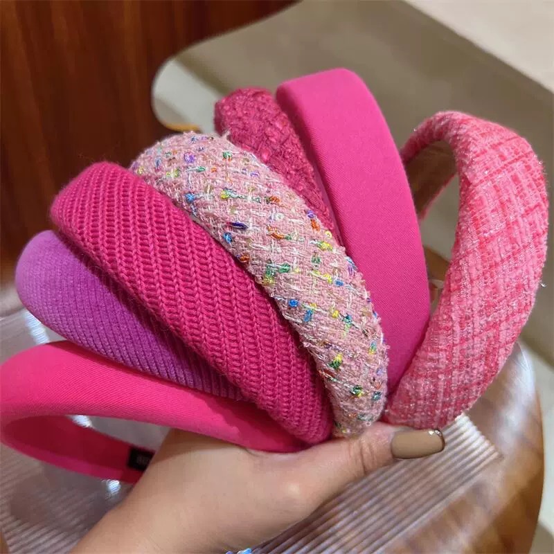 Băng Đô Cài Tóc Bằng Xốp Vành Rộng Màu Trắng Hồng Đỏ Phong Cách Hàn Quốc Rửa Mặt Mùa Hè Không Nén Tai Dễ Phối Đồ