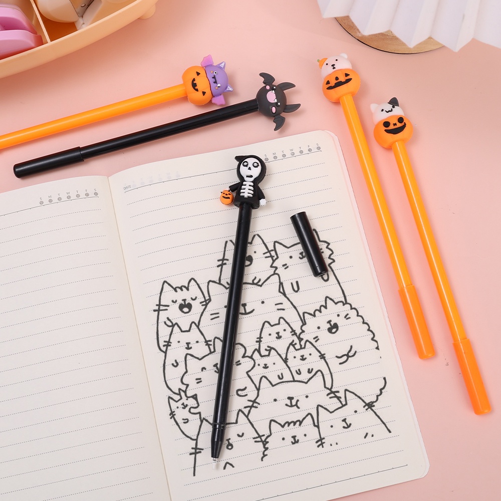 Bút Mực Gel Ngòi 0.5mm In Họa Tiết Hoạt Hình Phong Cách Halloween