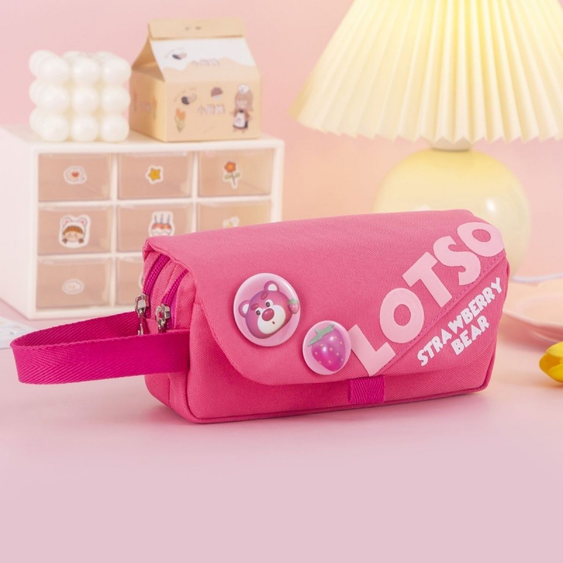 Túi Đựng Bút Hình Chú Gấu Và Dâu Tây Cỡ Lớn Phong Cách Mới 2023