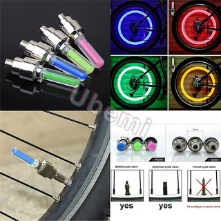 Bộ 2 đèn led neon gắn van bánh xe đạp / xe máy cảnh báo an toàn