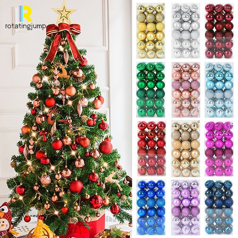 Đồ dùng giáng sinh, 36 chiếc / hộp nhựa sáng bóng xmas ball ornament / diy christmas tree trang trí treo mặt dây chuyền / trang chủ năm mới đồ dùng trang trí bầu không khí