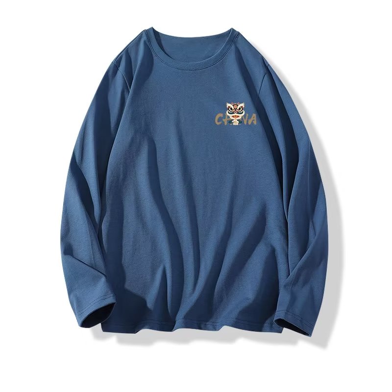 Áo phông nam big size có size lớn M-8xl Áo Thun Tay Dài Oversize Chất Liệu Cotton In Hình Hổ / Sư Tử Trung Hoa Mùa Hè Cho Cặp Đôi