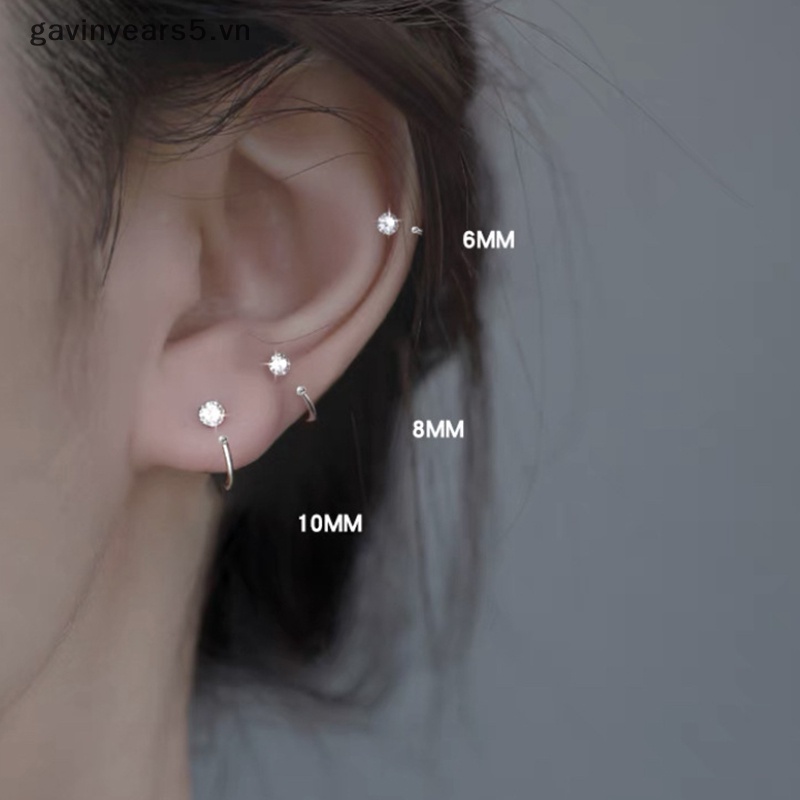 1 Khuyên Tai Tròn Bằng Thép Không Gỉ Đính Đá CZ Helix Tragus Daith Thời Trang Cho Nữ