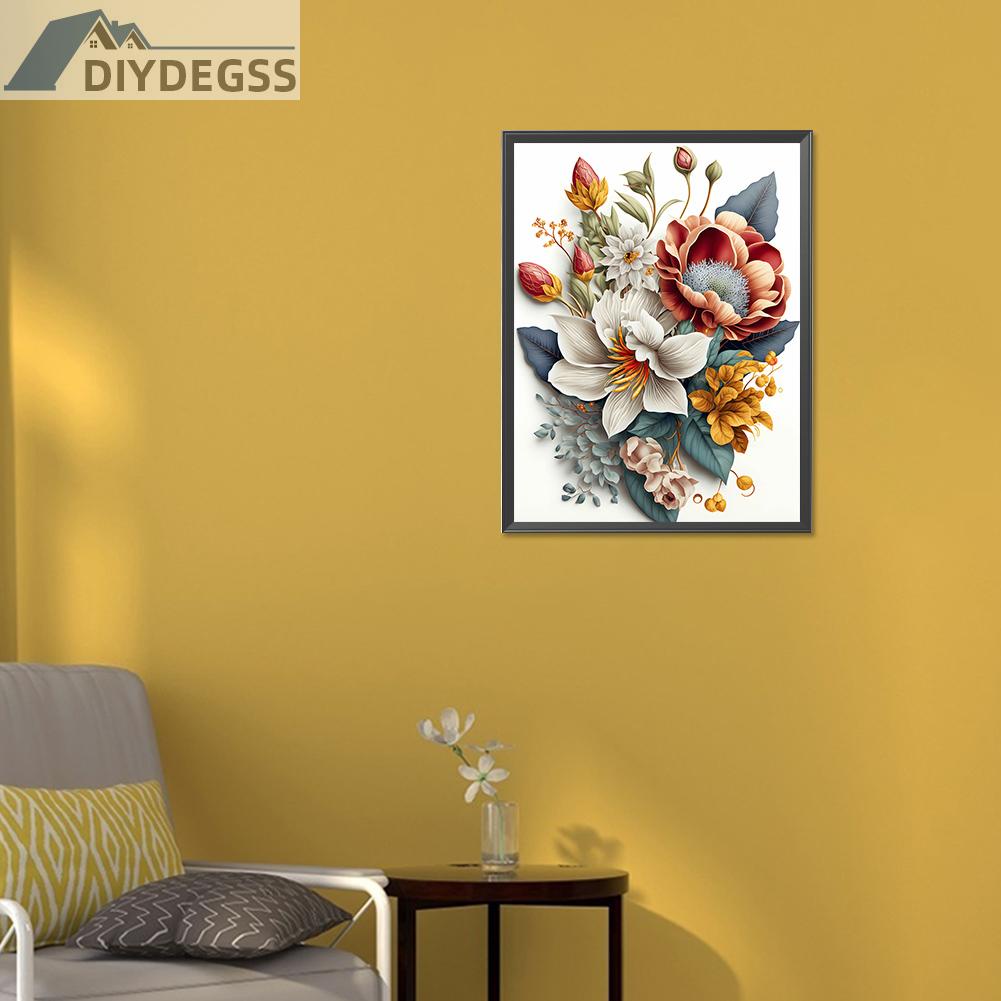 Tranh Đính Đá Kim Cương Toàn Bộ 5D DIY Hình Vẽ Hoa Trang Trí Nhà Cửa