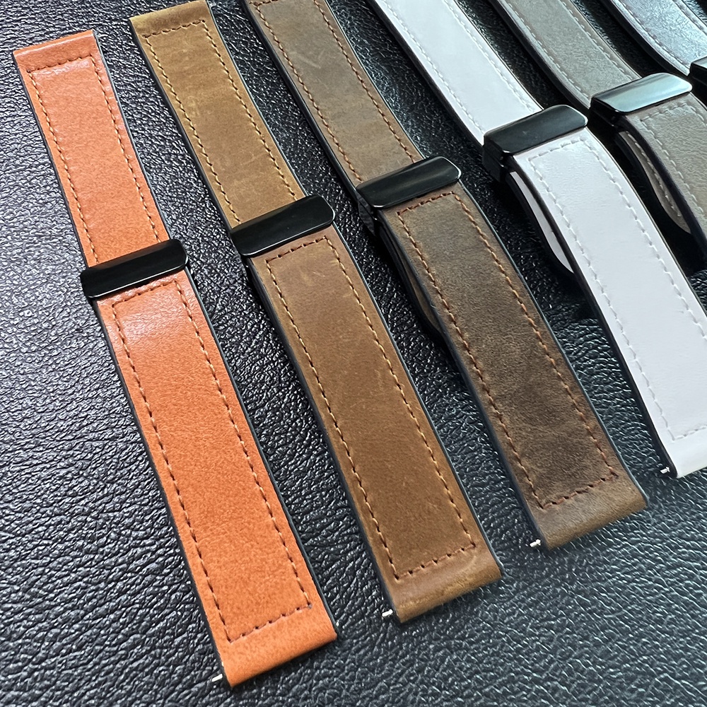 Dây Đeo Bằng Da Có Khóa Nam Châm Cho Đồng Hồ Thông Minh Huami Amazfit GTR 47mm 42mm