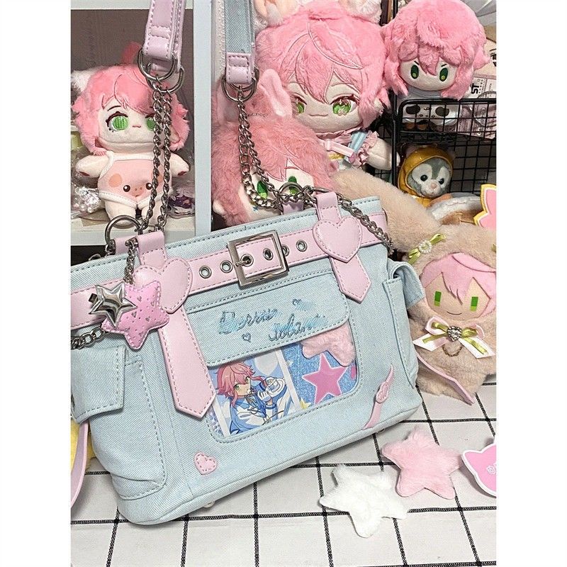 Túi Xách Denim Dây Đeo Xích Dễ Phối Đồ Hợp Thời Trang Cho Nữ