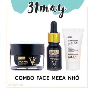 Combo face cá hồi mini v2 meea orgin chính hãng giá sỉ - kem face v2 mini + serum bakuchiol mini + kem chống nắng mini