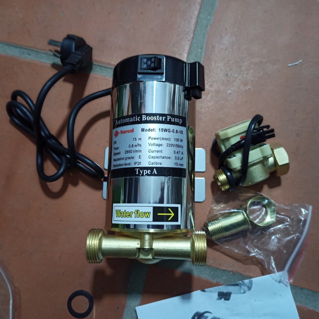 Bơm tăng áp máy giặt . bình nóng lạnh Penronil đẩy cao 15m cực êm