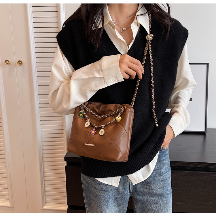 Túi Xách Da PU Đeo Chéo Màu Trơn Thời Trang Nữ Tính