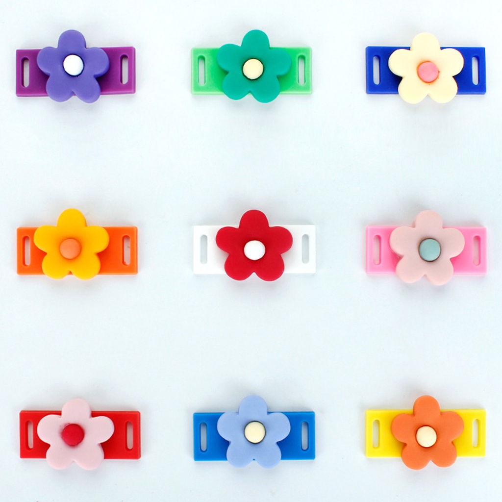 1 pc / 3 chiếc phim hoạt hình dễ thương màu kẹo hoa tinh tế phụ kiện thời trang khóa dây giày