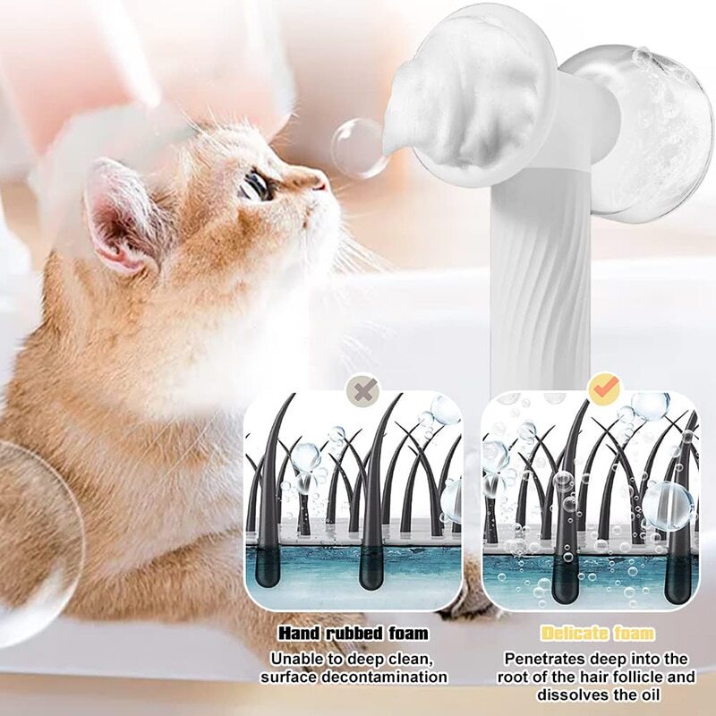 Bàn Chải Tắm Tự Động Không Dây Sạc USB Cho Thú Cưng