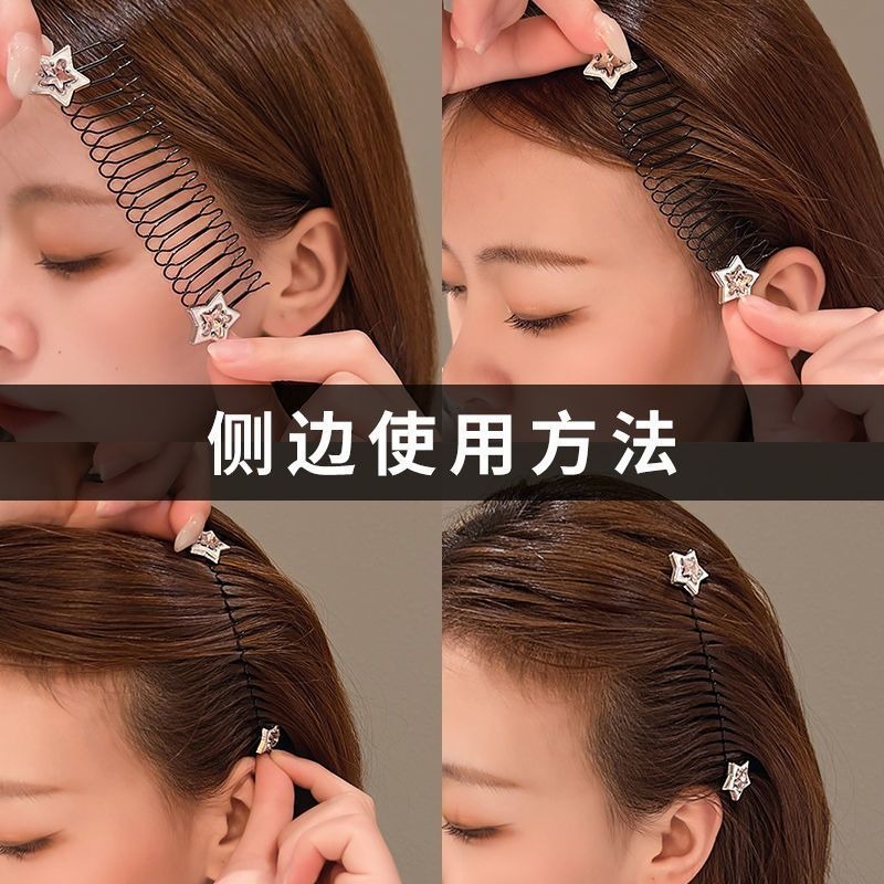 Lược cài tóc lược kẹp tóc Xoăn Tàng Hình Đính Đá Lấp Lánh