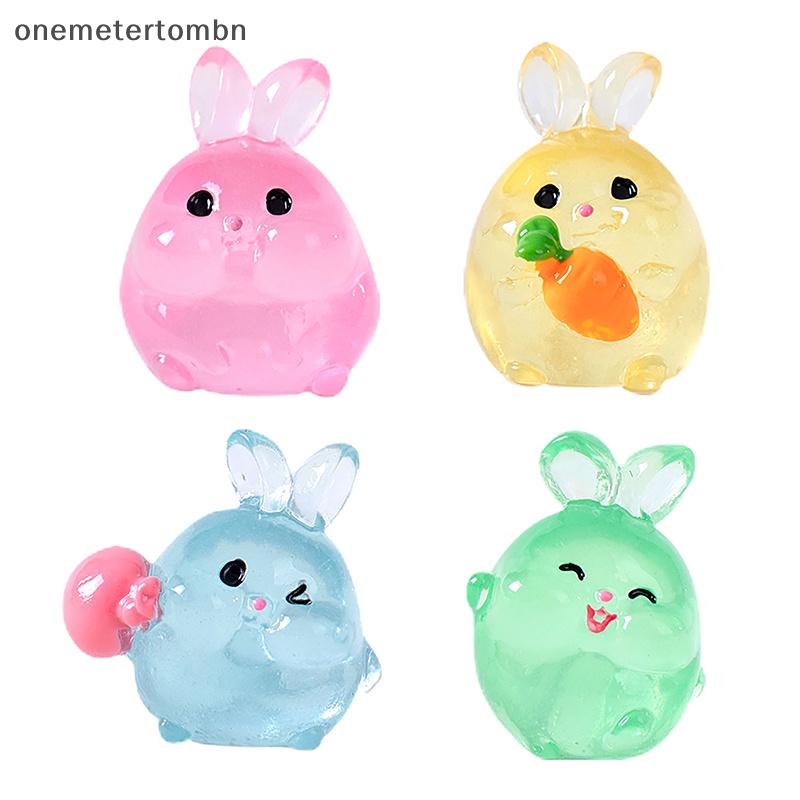 Set 3 Thỏ Con Hoạt Hình Mini Phát Sáng Xinh Xắn Dùng Để Trang Trí Tiểu Cảnh