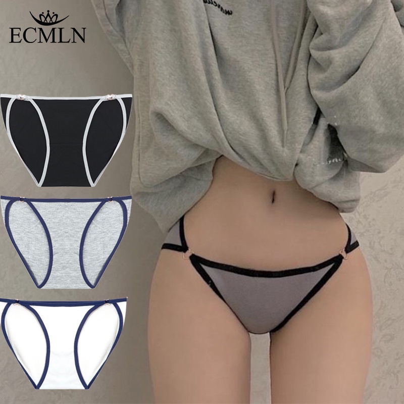 Quần Lót Cotton Lưng Thấp Xẻ Tà Thoáng Khí M-XL Cho Nữ