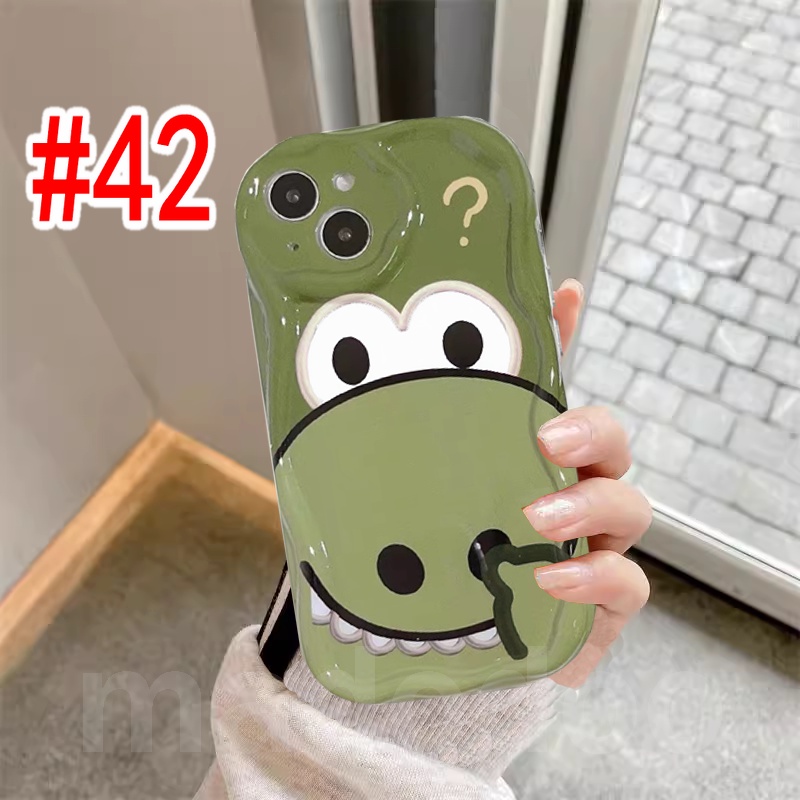Ốp lưng Cute Xiaomi Mi 14 13T 13 12 12X 12S 11 Lite POCO M3 X3 NFC Pro Redmi Note 10 10S 9 9S 8 8A 7 Confused Question mark Expression Pick one's nose Dinosaur Funny Fine Hole Cartoon Tpu Airbag Soft Phone Case Cover NY 41
