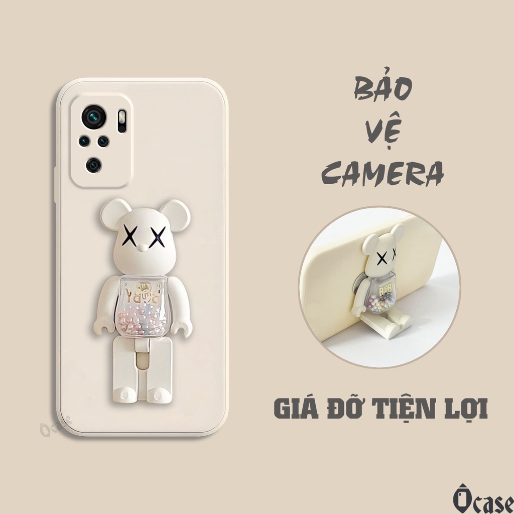 Ốp lưng Xiaomi Redmi Note 10 / Note 10s  / Poco M5s mô hình gấu kiêm giá đỡ tiện dụng