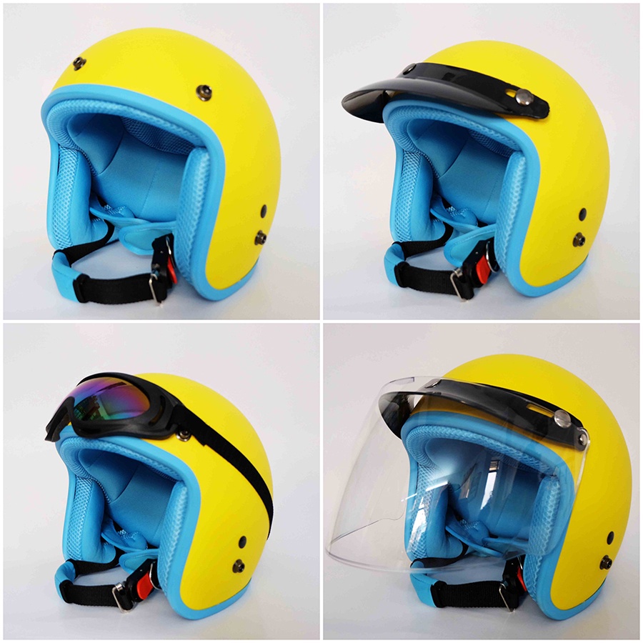 Mũ Bảo Hiểm 3/4 đầu  Lót 7 Màu Cao Cấp Như Hình - Hàng CTY-Cam Kết Chất Lượng Giống Hình 100%