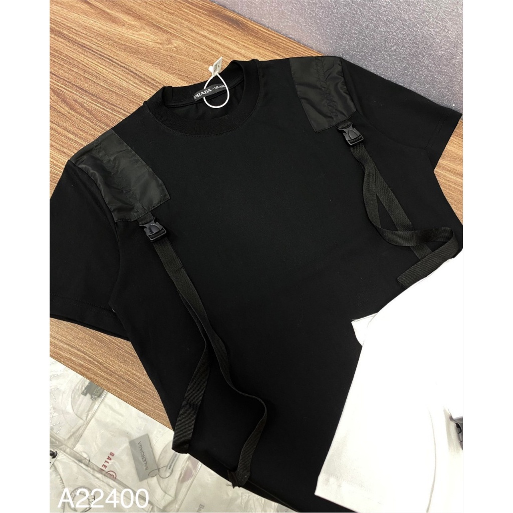 Áo Phông Nam Phối Khóa Bấm Sọc 2 Vai Kiểu Dáng Đơn Giản Cực Chất, Áo Thun Nam Cotton Phối Thiết Kế Trẻ Trung Cao Cấp