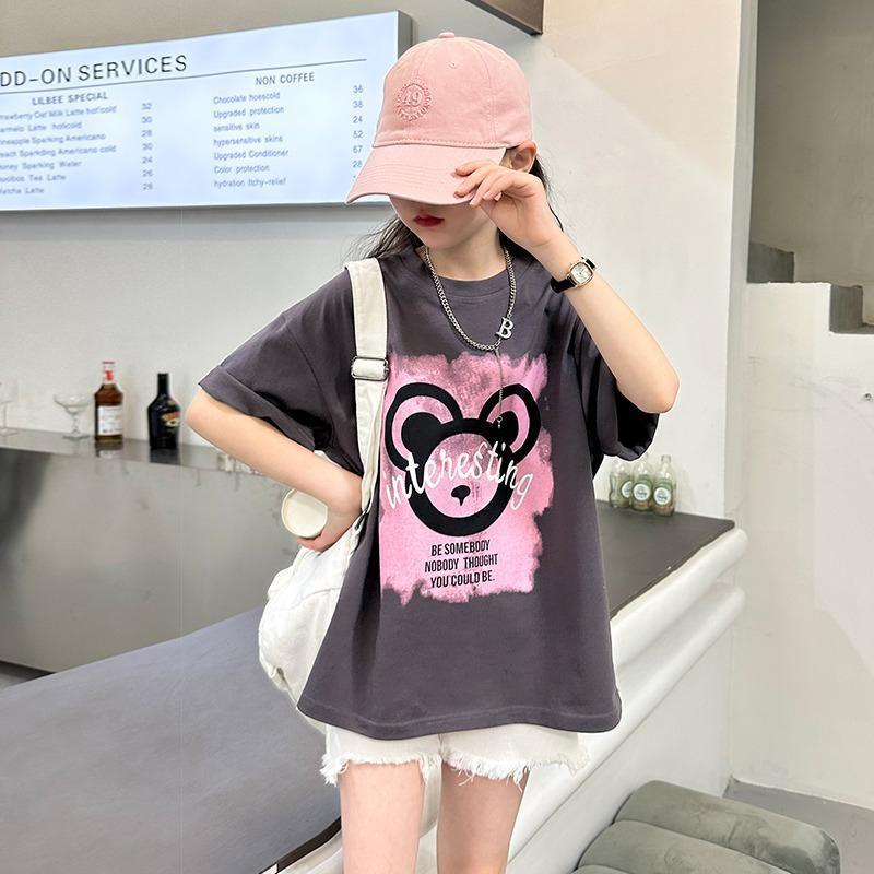 Áo Thun Mùa Hè 100% cotton Tay Cộc Cho Bé Gái