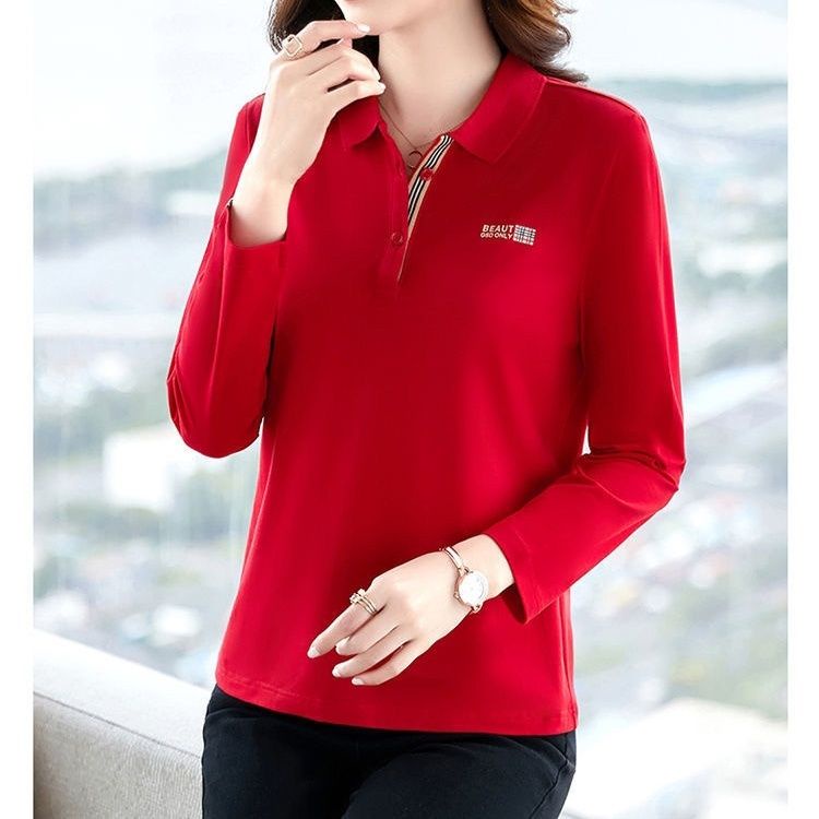 Áo Thun polo Tay Dài Kích Thước Lớn Thời Trang Mùa Thu Cho Nữ