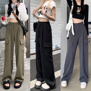 Quần kaki túi hộp cạp cao, quần dài nữ dáng suông, QS51 kaki túi hộp