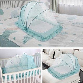 Nôi lưới chống muỗi cho bé không đáy gấp tán bé yurt lưới muỗi phụ kiện giường cho bé