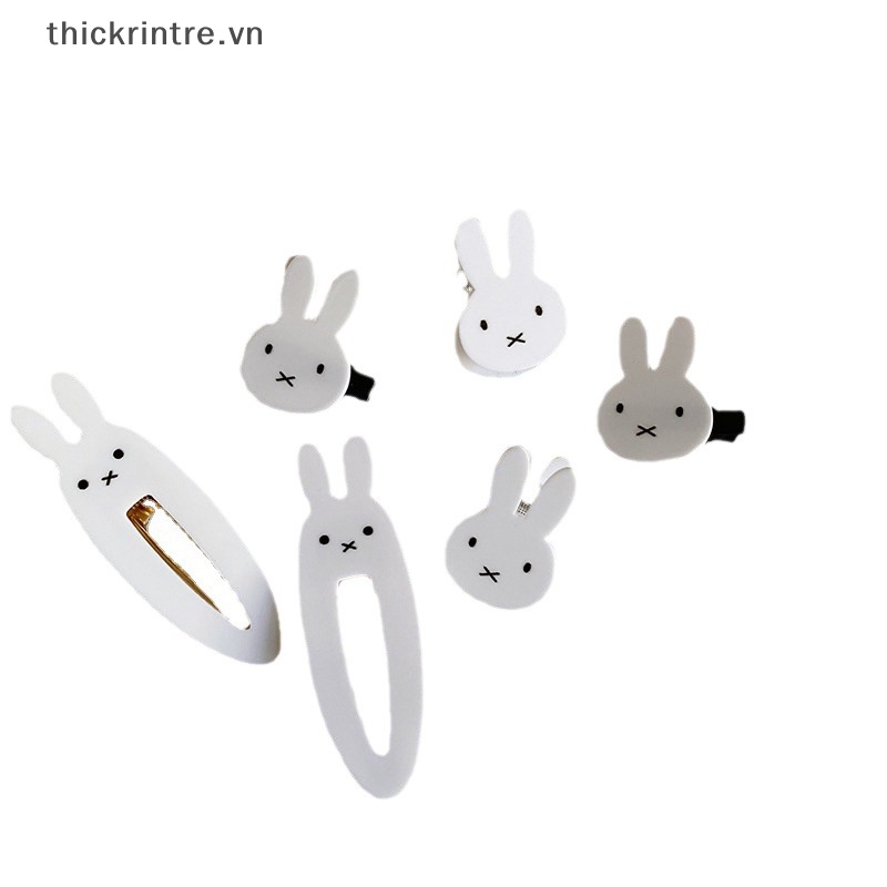 Kẹp Tóc Hình Thỏ Trắng Bằng Nhựa Phong Cách Nhật Bản Dễ Thương Thời Trang Mùa Hè Cho Bé Gái