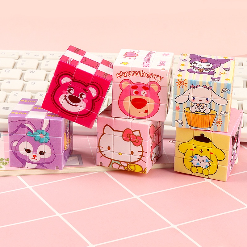 Móc Khóa Hình Khối Rubik Mini Hoạt Hình Dễ Thương