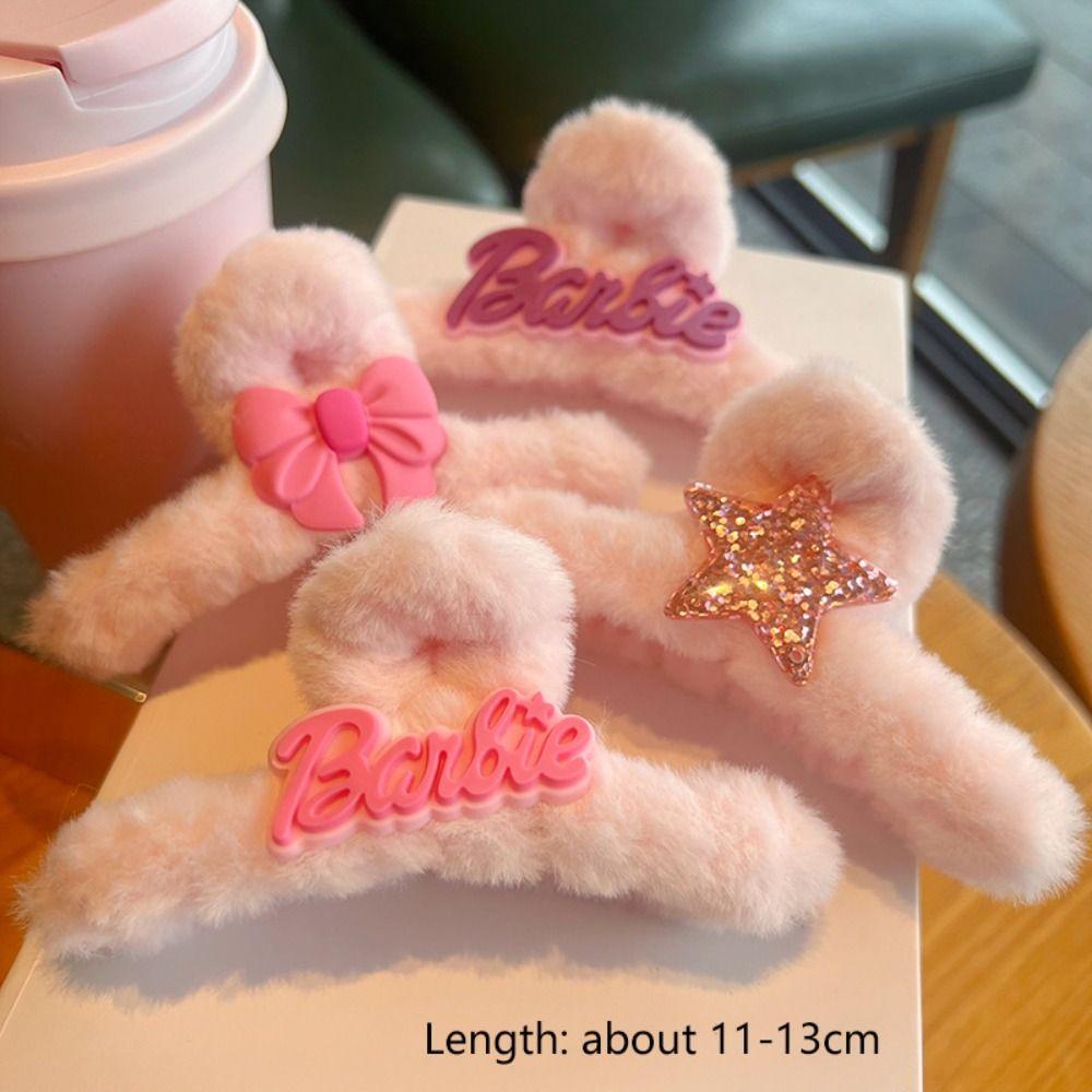 Mihan1 Kẹp Tóc Hình Cá Mập Lông Xù Màu Trơn Thời Trang Dành Cho Nữ