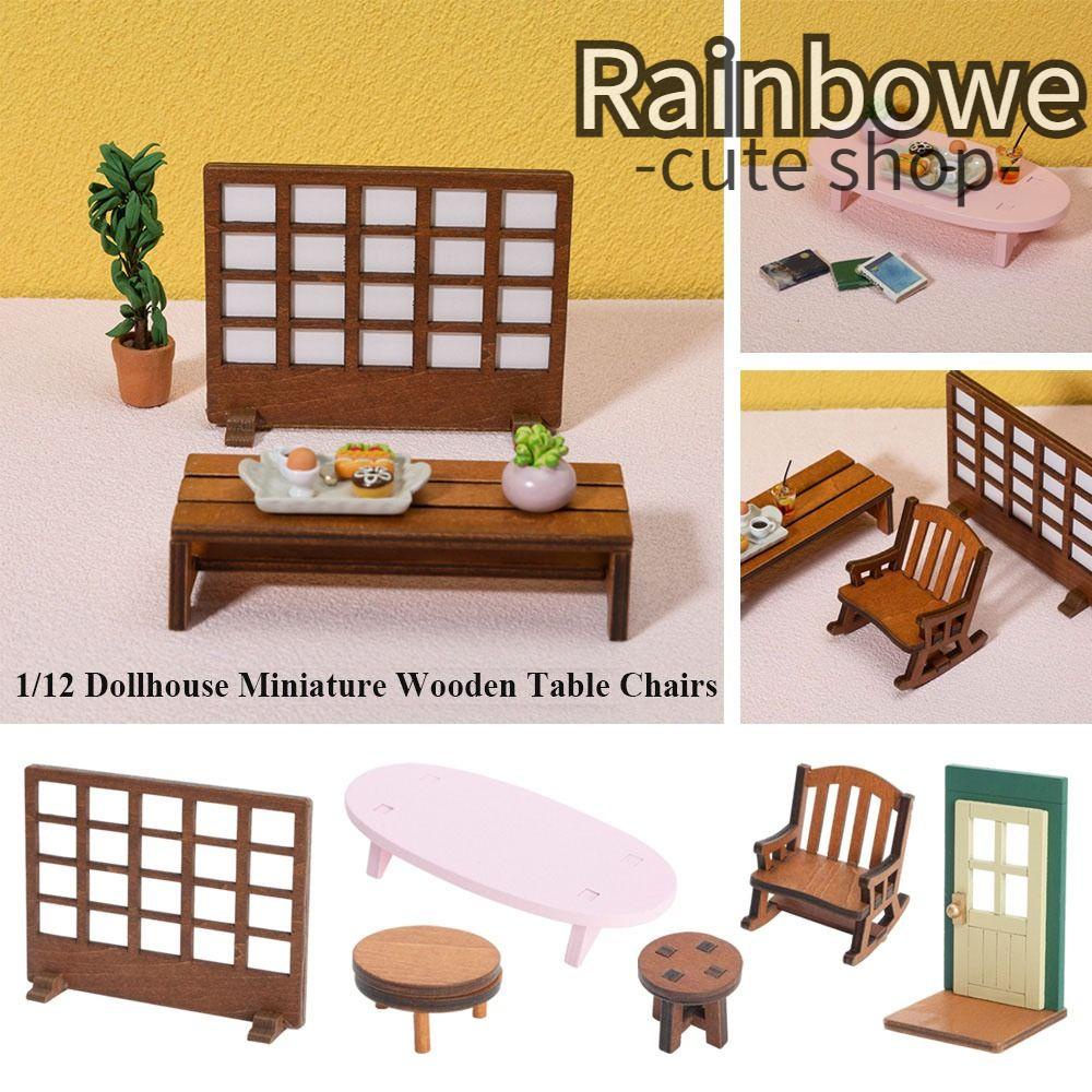Bàn Cầu Vồng Chất Lượng Cao Trang Trí Nhà Búp Bê Tỉ Lệ 1 / 12