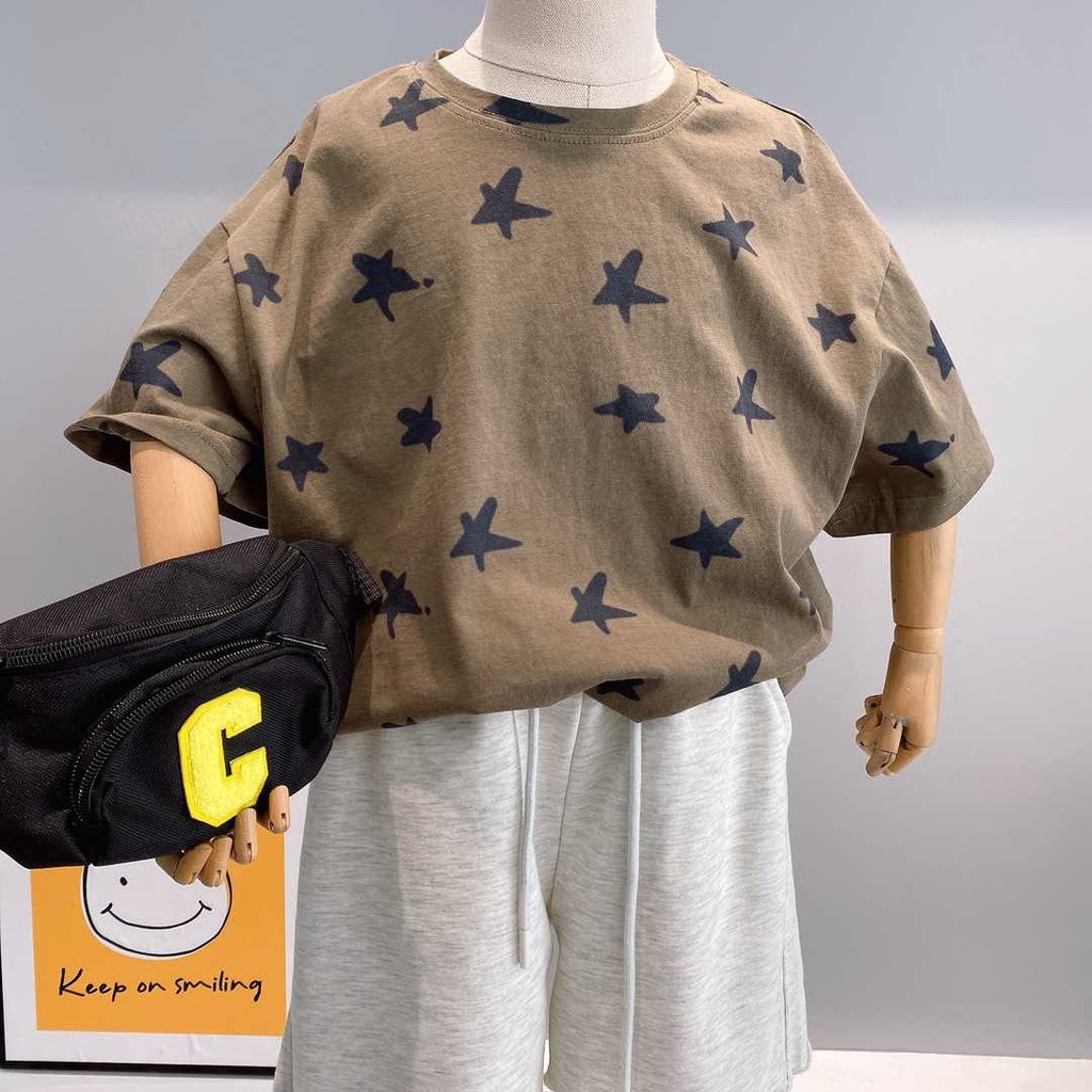 Áo Thun 100% Cotton Tay Ngắn Nhuộm Màu Nhanh Khô Thoáng Khí Thời Trang Mùa Hè 2023 Phong Cách Hàn Quốc Cho Bé