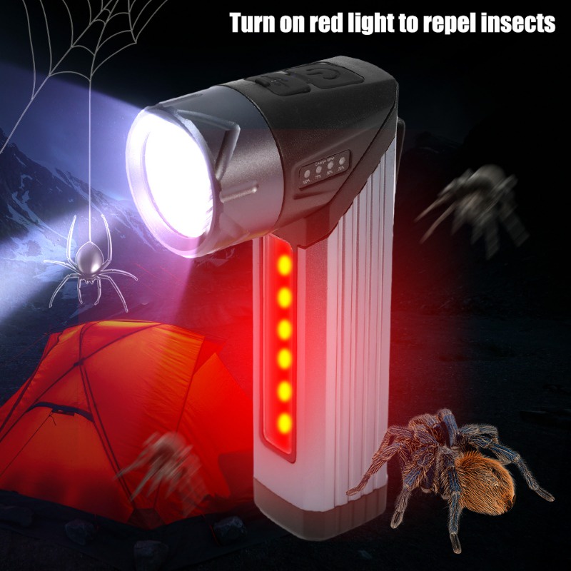 Đèn pin góc xpg + cob siêu sáng đèn pin sạc usb với nam châm đèn có thể điều chỉnh chống thấm nước đầu cắm trại