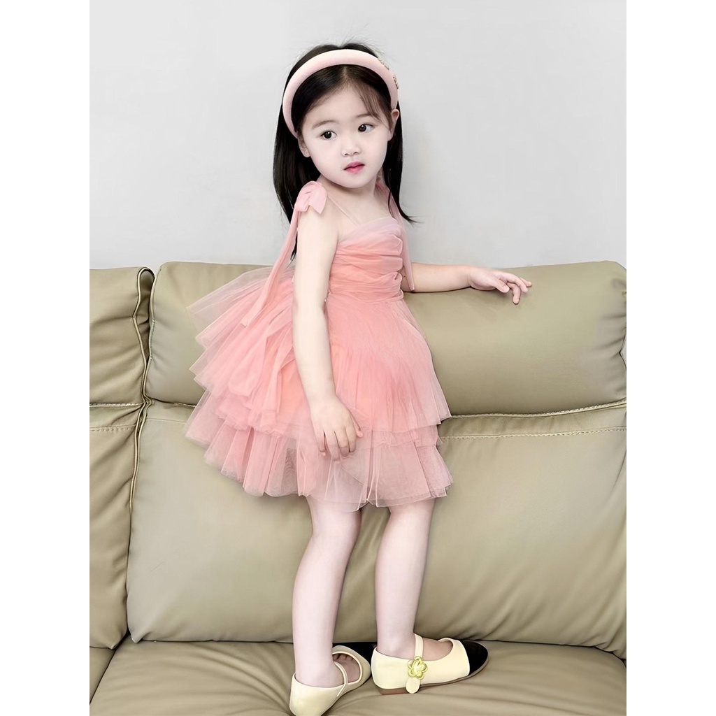 Váy công chúa xếp tầng cho bé gái