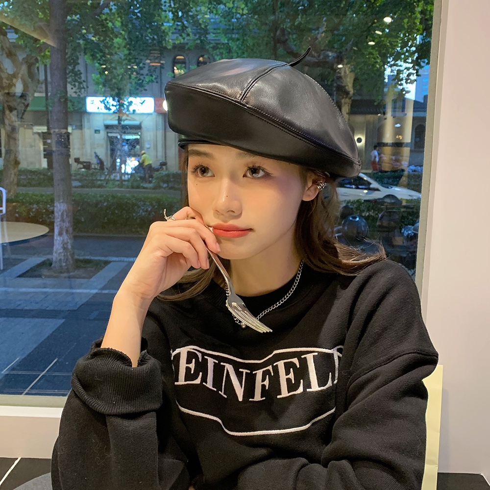 Mũ Beret Da Phong Cách Thời Trang Thu Đông Hàn Quốc Dành Cho Nữ