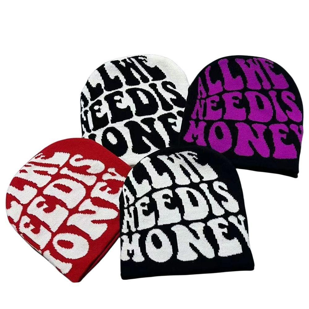 Mũ beanie Dệt Kim y2k acrylic In Chữ Giữ Ấm Thời Trang Cho Nam Nữ