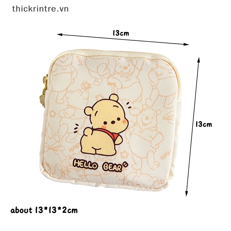 Thi kawaii pochacco lưu trữ khăn ăn vệ sinh cô gái dễ thương sinh viên thời kỳ vật lý vệ sinh lưu trữ di động túi vải quà tặng vn