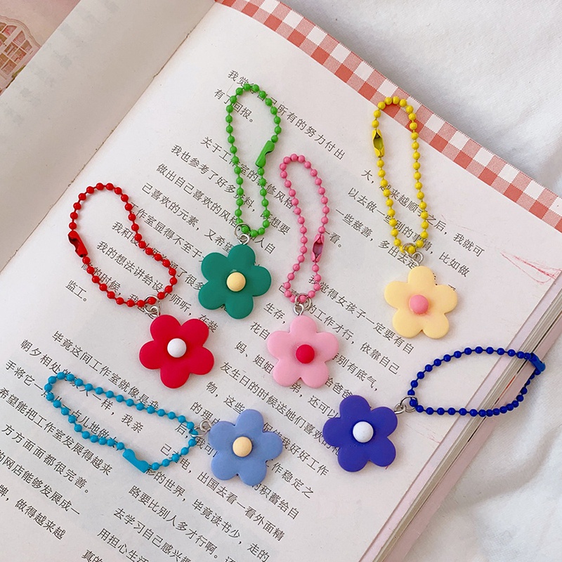 Phim hoạt hình acrylic keychain mô hình hoa đơn giản mặt dây chuyền ngôi sao dâu tây hình gấu vòng chìa khóa đồ dùng quà tặng sinh nhật