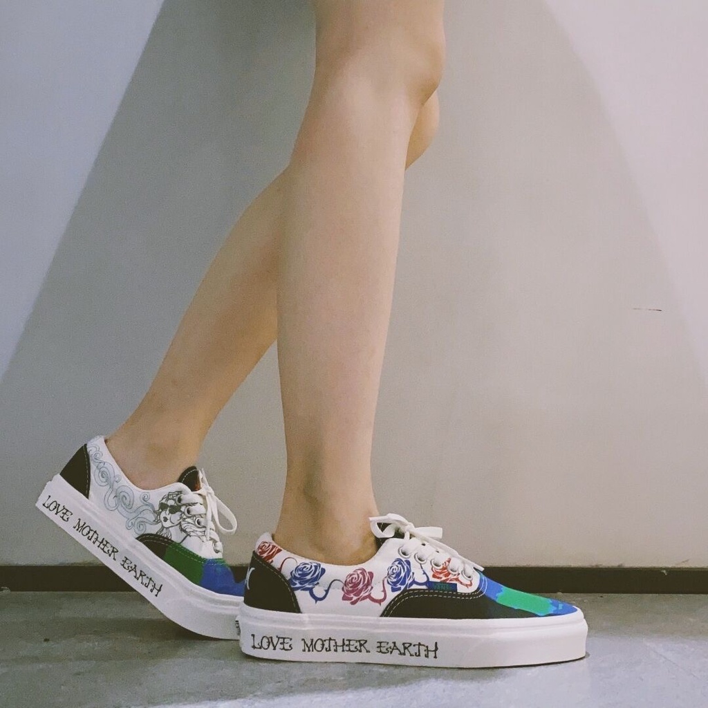 Giày vans nam và nữ kỷ nguyên bảo vệ trái đất thêu in bảng tương phản giày nam giày vải vn0a4u39wz2