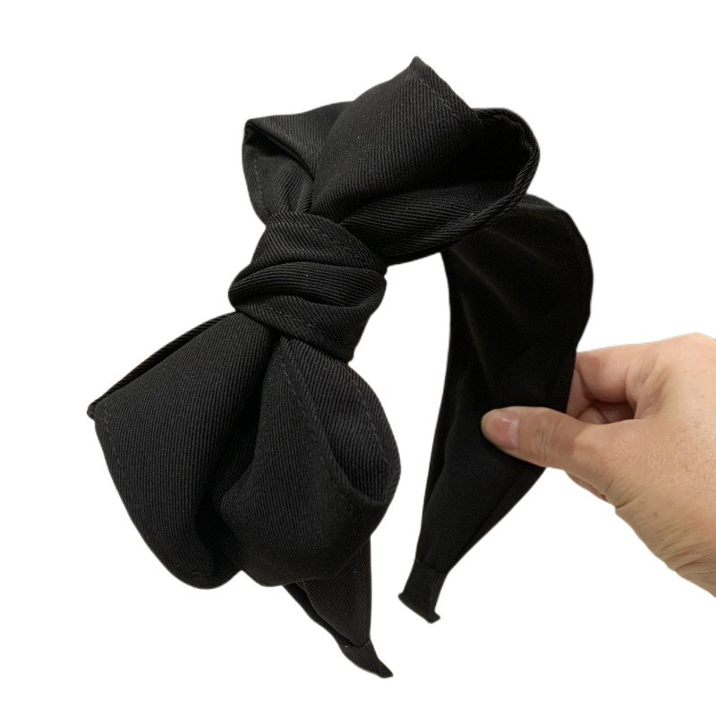 Black multi-layer bowknot headband phong cách hàn quốc high-end wide-brimmed all-match headband