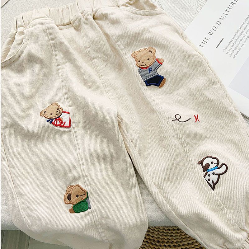 Mới Quần Dài Thêu Họa Tiết Phong Cách Thời Trang Cho Bé Trai